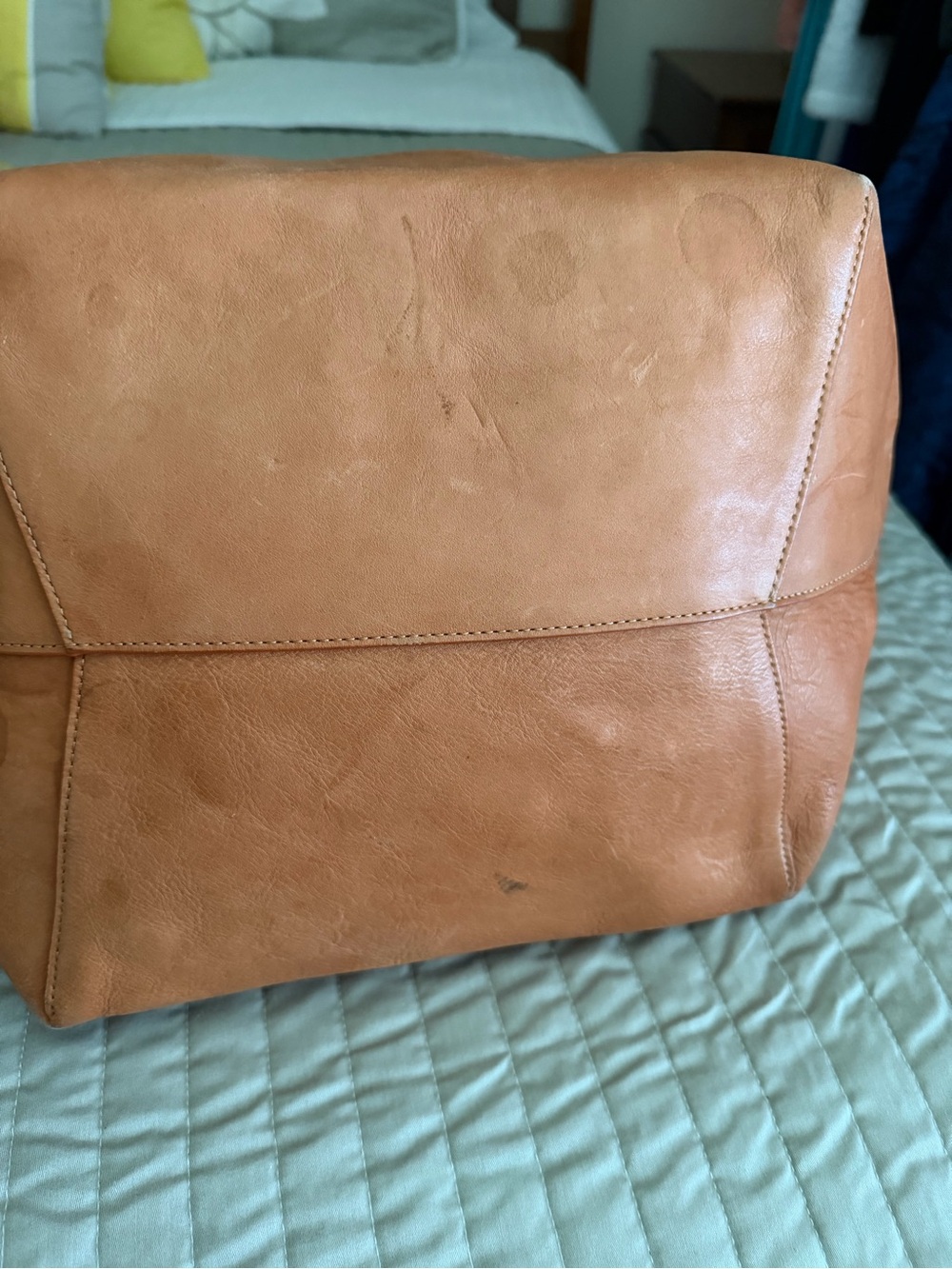 Mansur Gavriel Large Everyday Tote Bag + Zip Pouch | Italian Leather | Tan/Cuoio - Picture 13 of 13